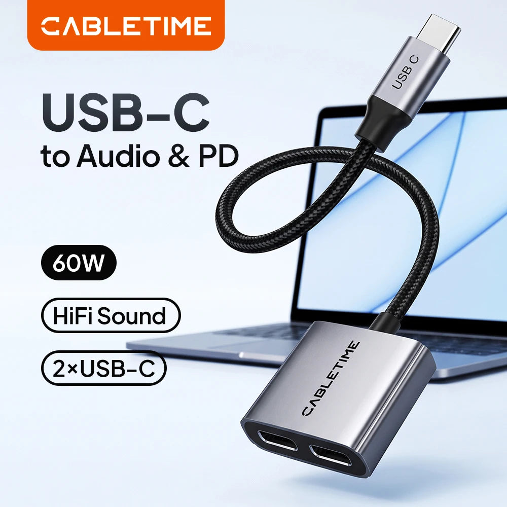 CABLETIME Dual Output USB-C Adapter