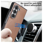 Samsung Galaxy Z Fold 6 Hard Shell Leather Case with Built-in Screen Protector