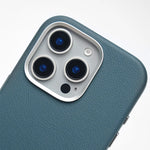 Premium Magnetic Vegan Leather Full Cover Case with Aluminum Alloy Camera Button Bezel for iPhone 16 Series