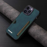 Vintage-Style Leather Wallet Case for iPhone 15 Series