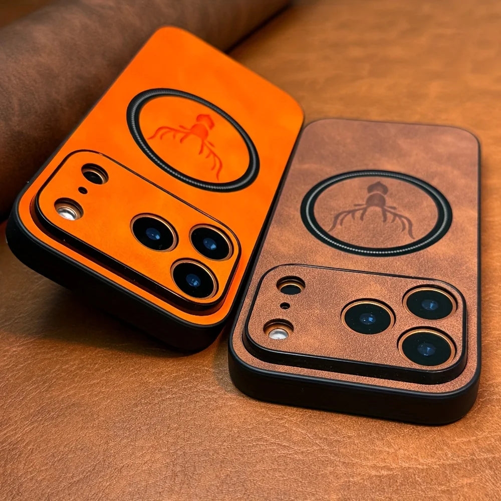 PU Leather MagSafe Case with Raised Camera Ring for iPhone 18 Series