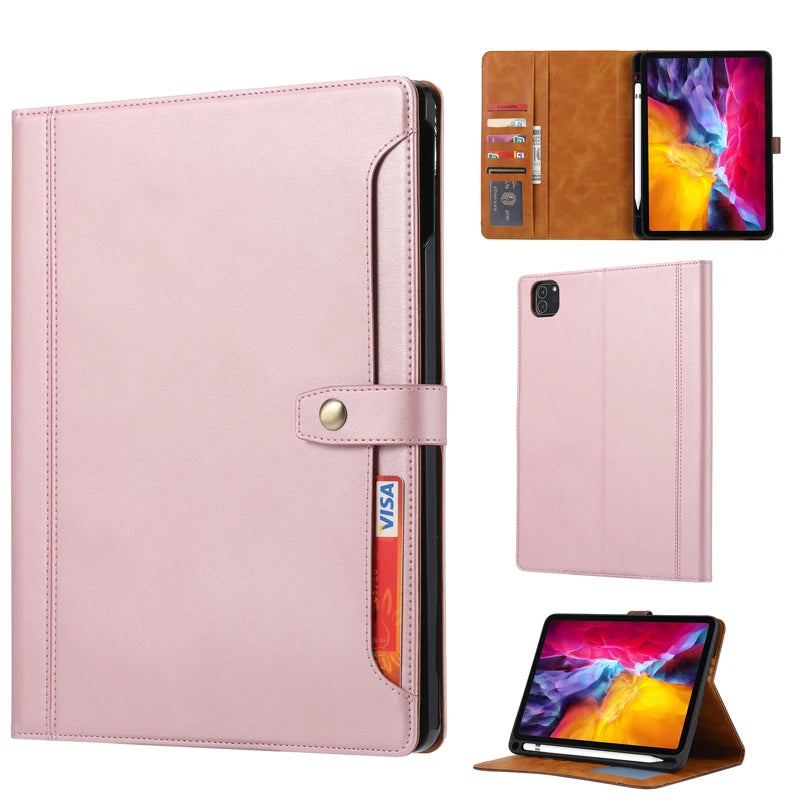 Leather Folio Case with Card Slot for iPad Pro M5 (2025)
