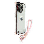 Premium Transparent Frameless Case with Anti-Lost Wrist Strap for iPhone 15 Series