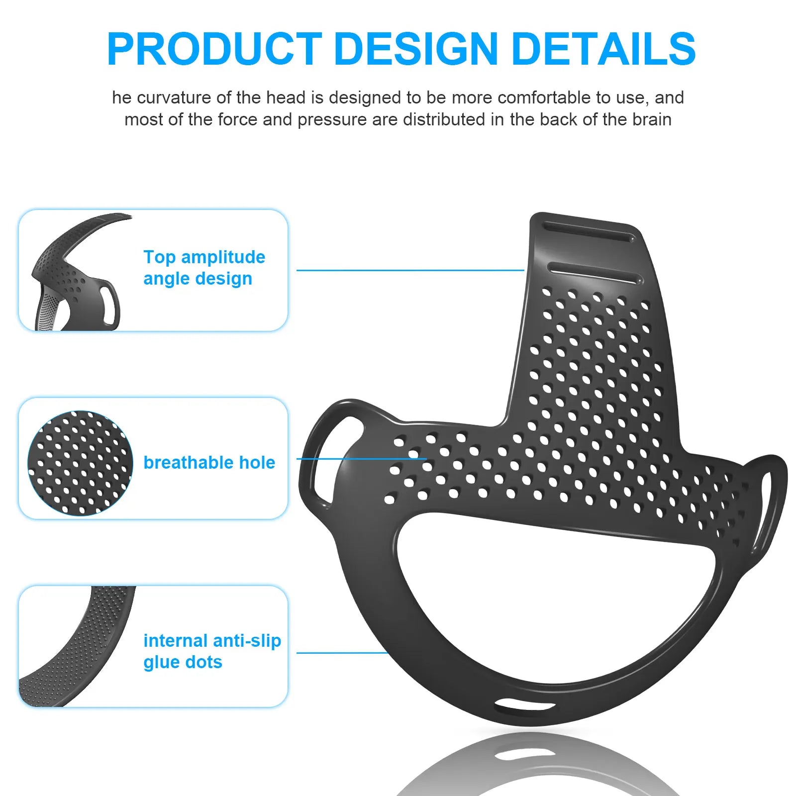 Pressure-Reducing Soft TPU Head Strap for Meta Quest 3