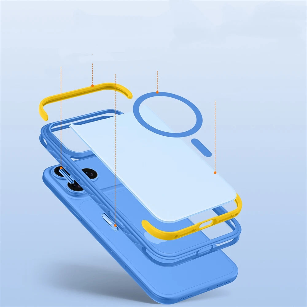 Matte Polycarbonate MagSafe Case with Shockproof TPU Bumper for iPhone 18 Series
