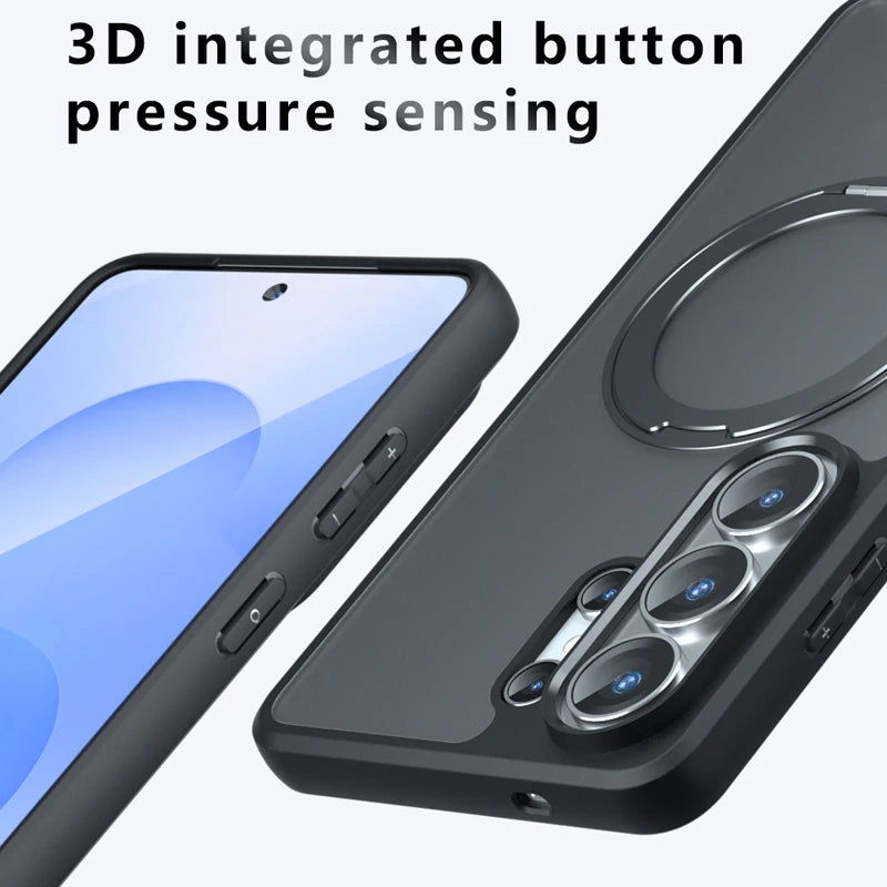 Shockproof Matte Magnetic Case with Ring Holder for Samsung Galaxy S26 Series