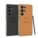 Premium Moose Pattern Leather Case with Soft Edge for Samsung Galaxy S25 Ultra