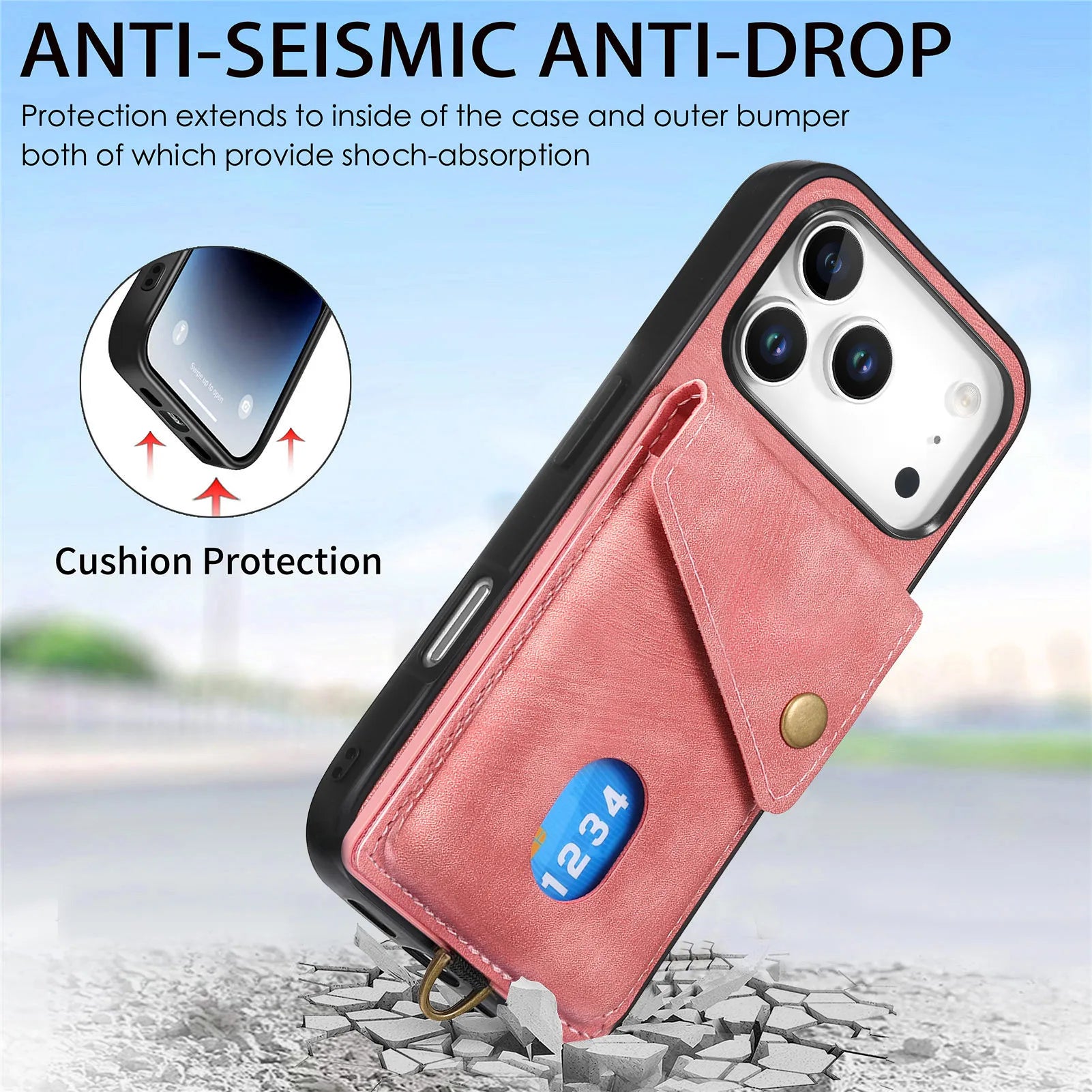 Luxury Fashion Leather Wallet Case for iPhone 17 Series
