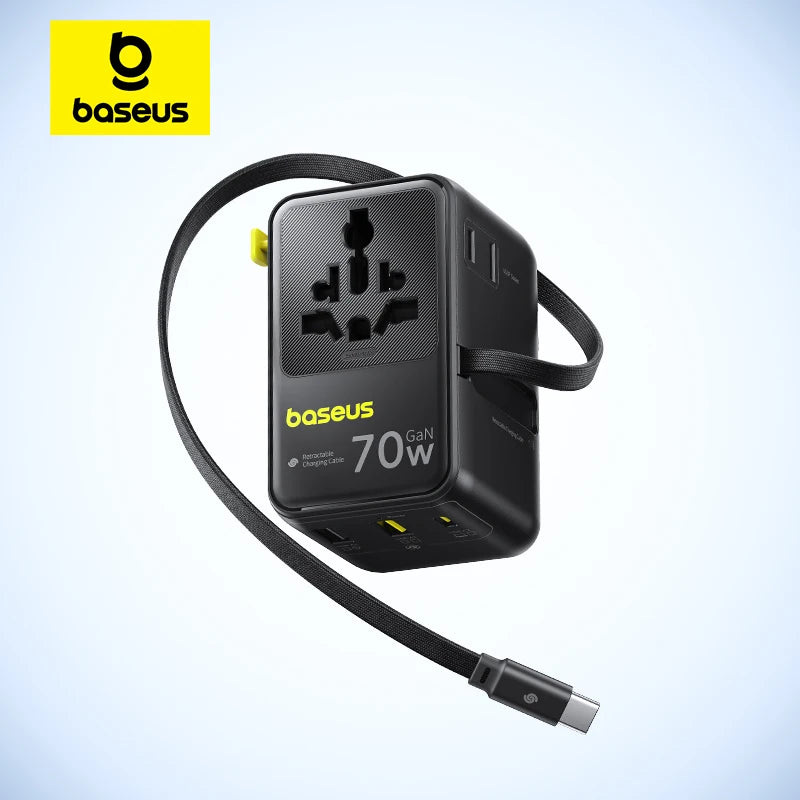 Baseus EnerCore CG11 70W Universal Travel Adapter with Retractable Cable
