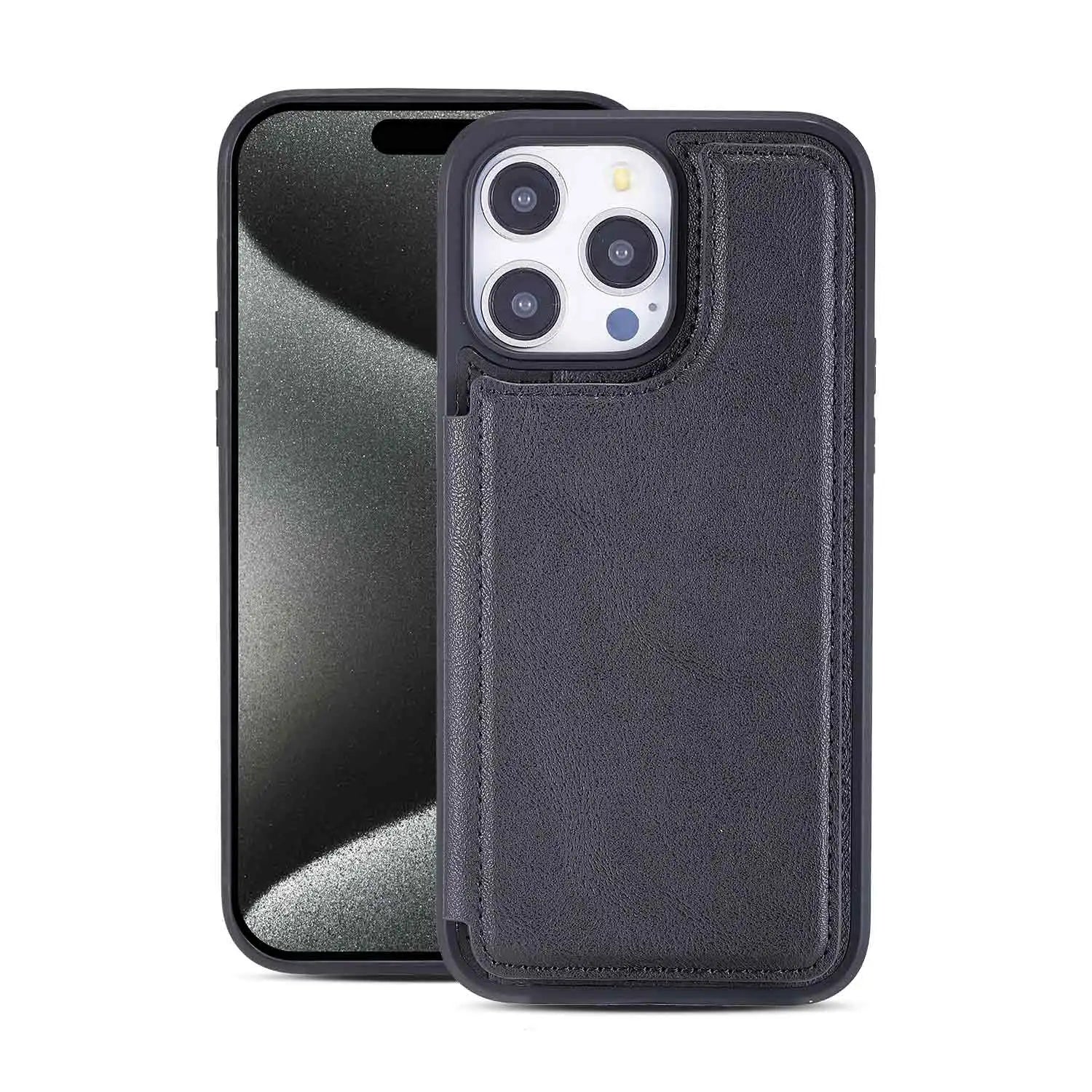 Shockproof Slim Case with Card Slot & Stand for iPhone 15 Series