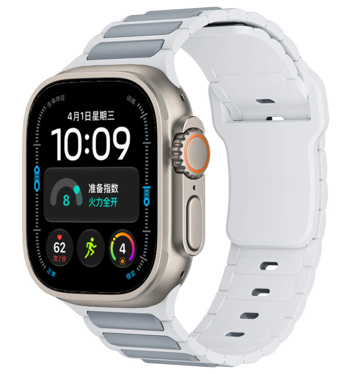 Silicone Quick-Release Band with Segmented Link Design for Apple Watch