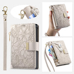 Fashion Leather Wallet Case with Zipper Pocket and Strap for Samsung Galaxy Z Fold 8