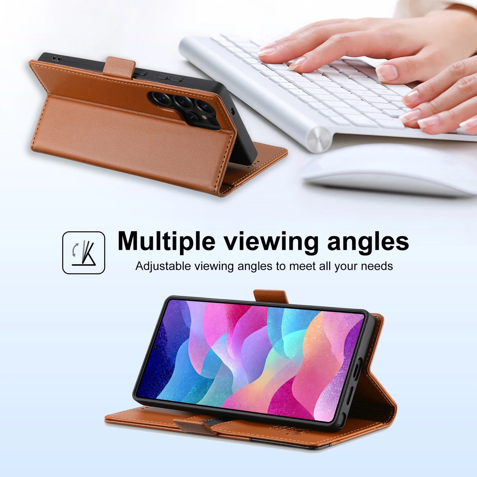 Luxury Leather RFID Wallet Case for Samsung Galaxy S26 Series