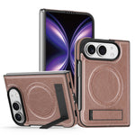 Leather Kickstand Case with MagSafe Alignment Ring for iPhone Duo