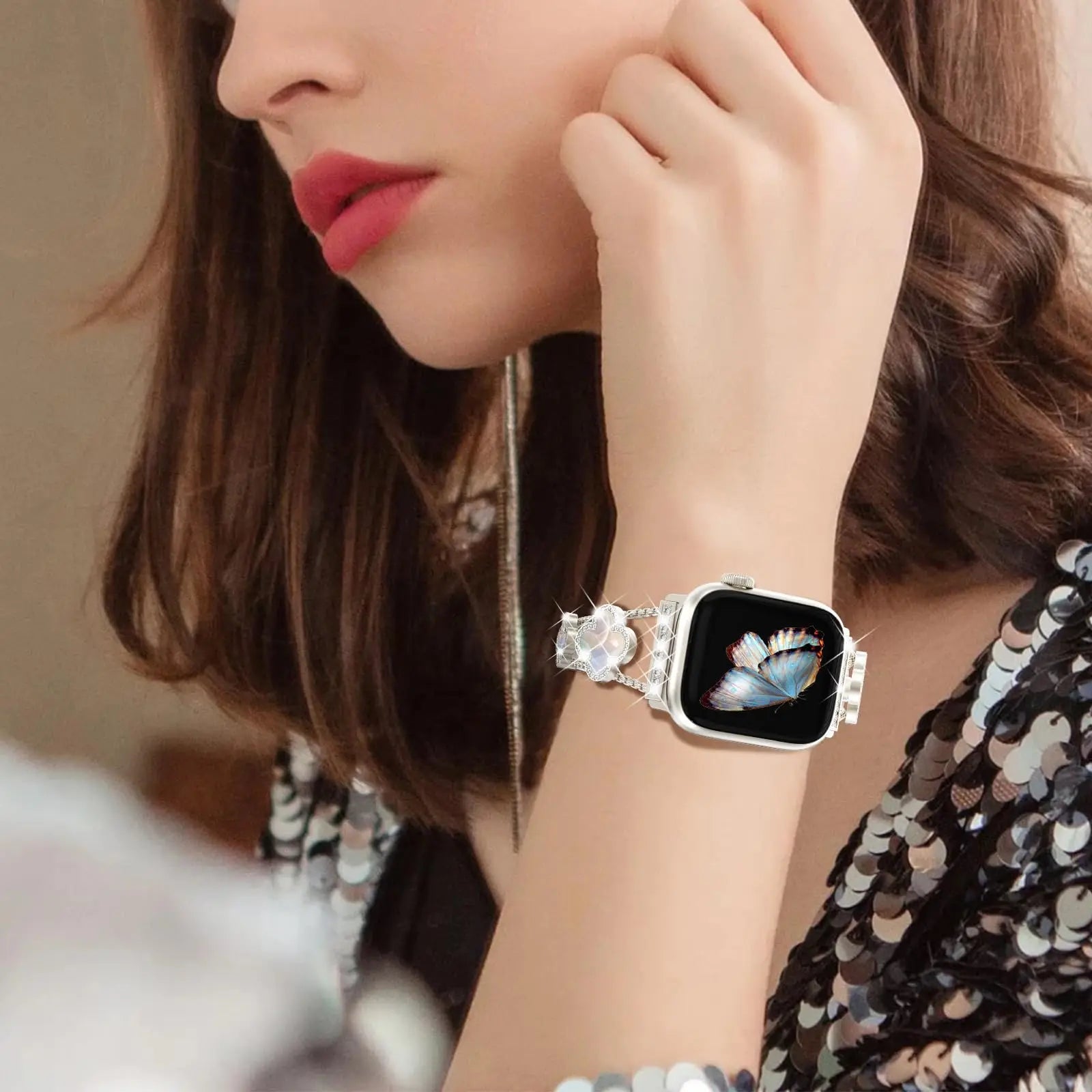 Stylish Diamond-Studded Band for Apple Watch Straps