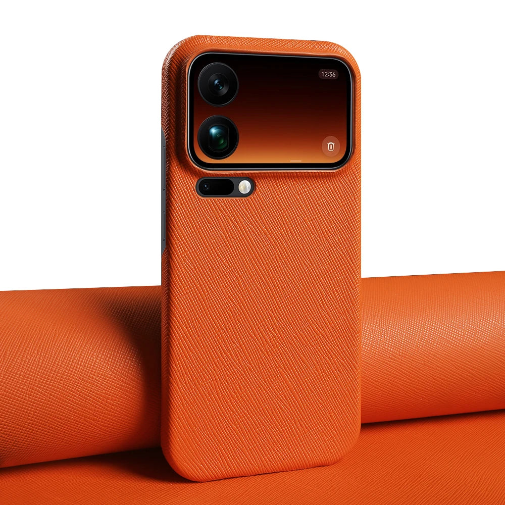Genuine Leather Case with Raised Camera Protection for Xiaomi 18 Series