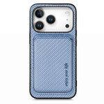 2-in-1 Detachable Slim Carbon Fiber Pattern MagSafe Leather Case with Card Bag for iPhone 17 Series