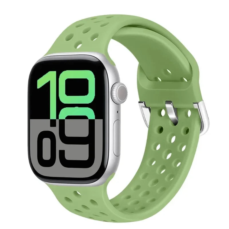 Perforated Silicone Band with Ventilation Holes for Apple Watch
