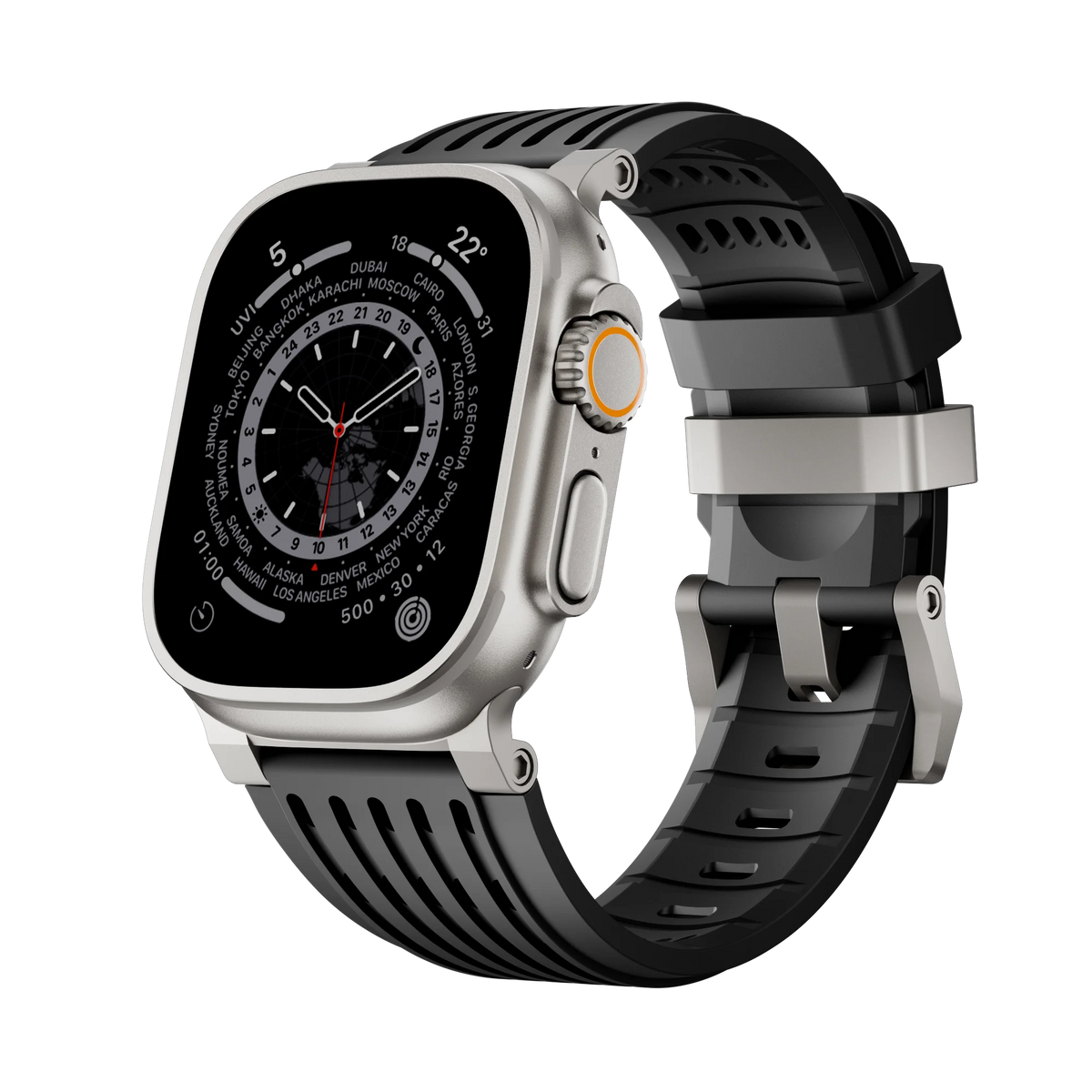 Perforated Silicone Band with Sweat-Wicking Ventilation for Apple Watch
