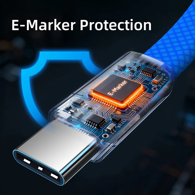 CABLETIME 100W Magnetic USB-C to USB-C Flat Charging Cable