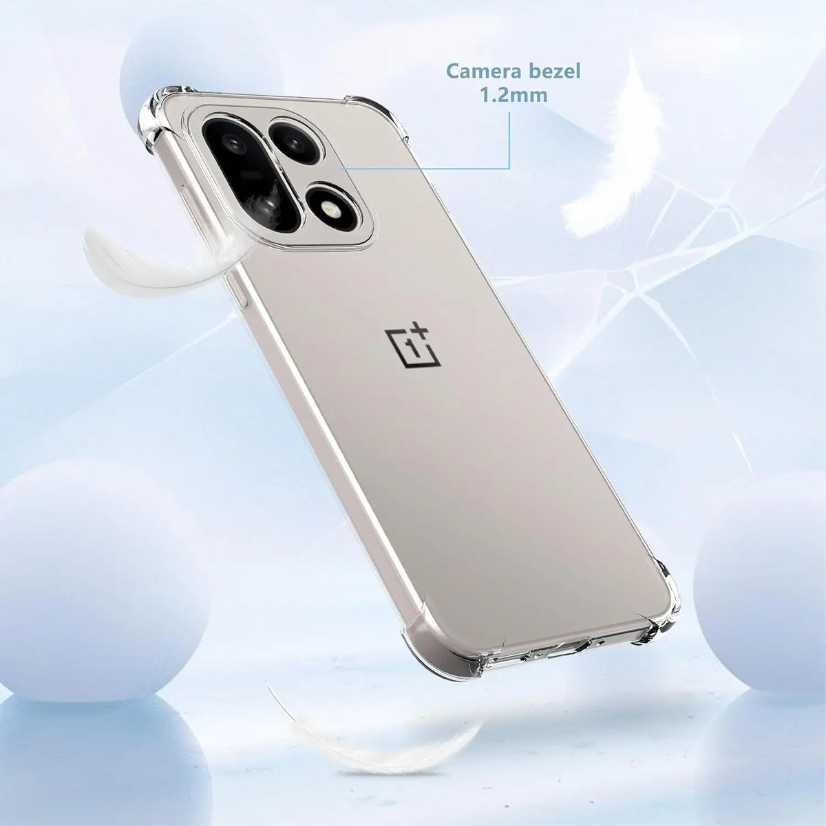 Translucent One Plus Case OnePlus 15 TPU Transparent Shockproof Case with Four-Corner Bumper ...