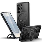 Heavy Duty Magnetic Case with Metal Ring Grip for Samsung Galaxy S24 Series