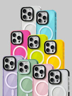 Soft Silicone Transparent Neon Color MagSafe Case for iPhone 15 Series