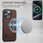 Lichee Pattern PU Leather Kickstand Case for iPhone 14 Series