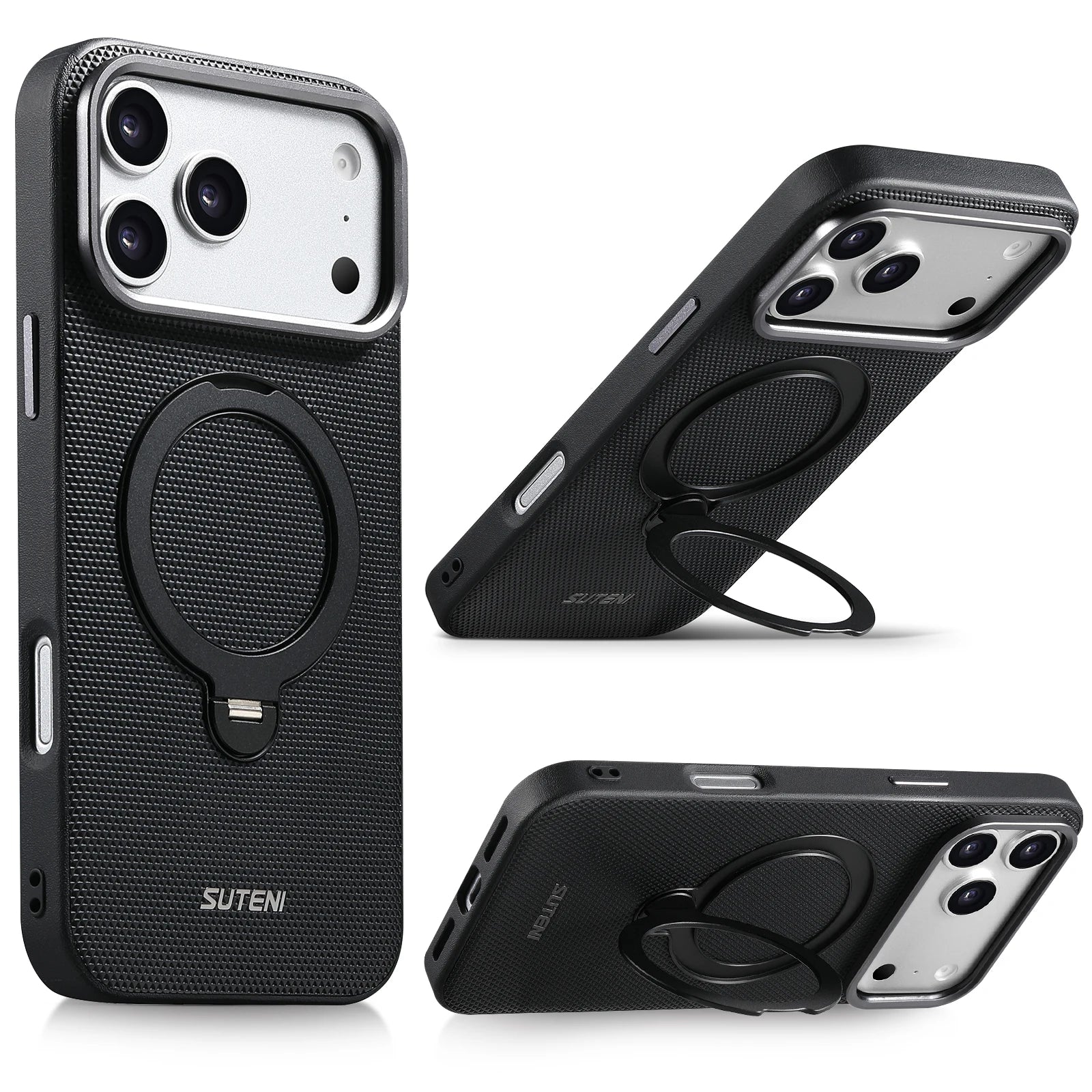Premium Cooling MagSafe Case with 360° Rotating Metal Ring Holder for iPhone 17 Series