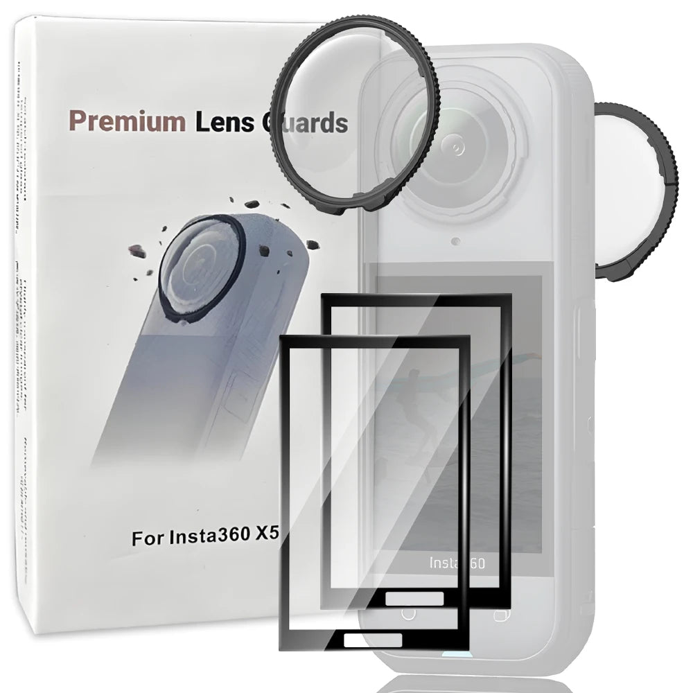 2-in-1 Optical Glass Lens Guards & HD Screen Protector for Insta360 X5