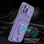 iPhone 16 Series Magnetic Wallet Case with Card Holder & Slide Camera Protection