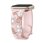 Floral Engraved Silicone Strap for Apple Watch