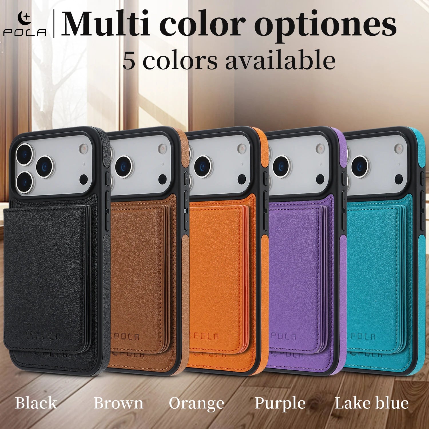 Luxury MagSafe Leather Case with Removable Multi Card Holder for iPhone 17 Series