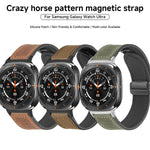 Hybrid Leather Silicone Bracelet for Samsung Galaxy Watch 8 / Galaxy Watch 8 Classic