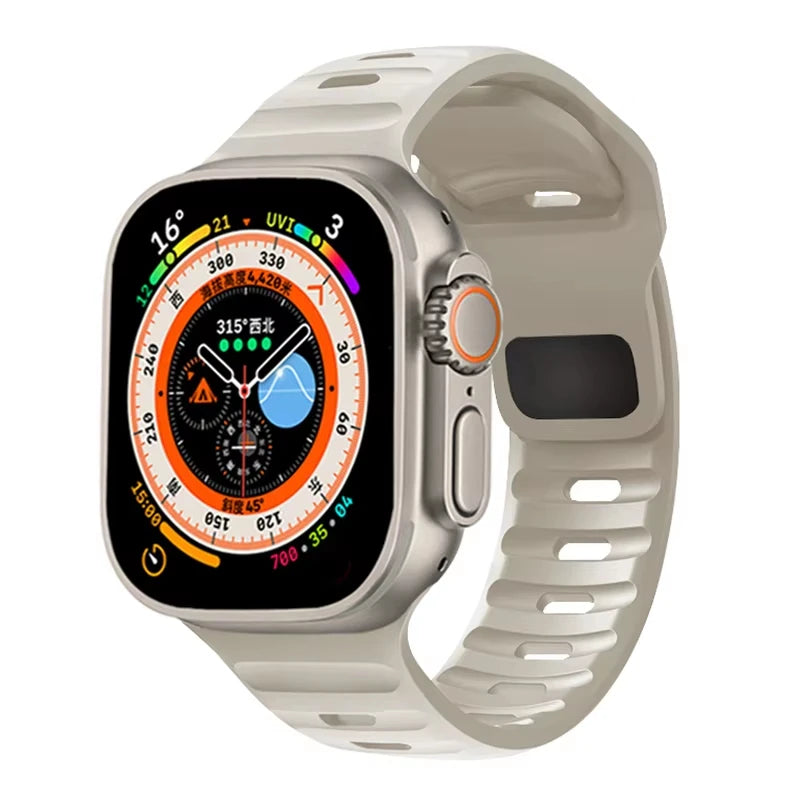 Perforated Silicone Sport Band with Ventilation Holes for Apple Watch