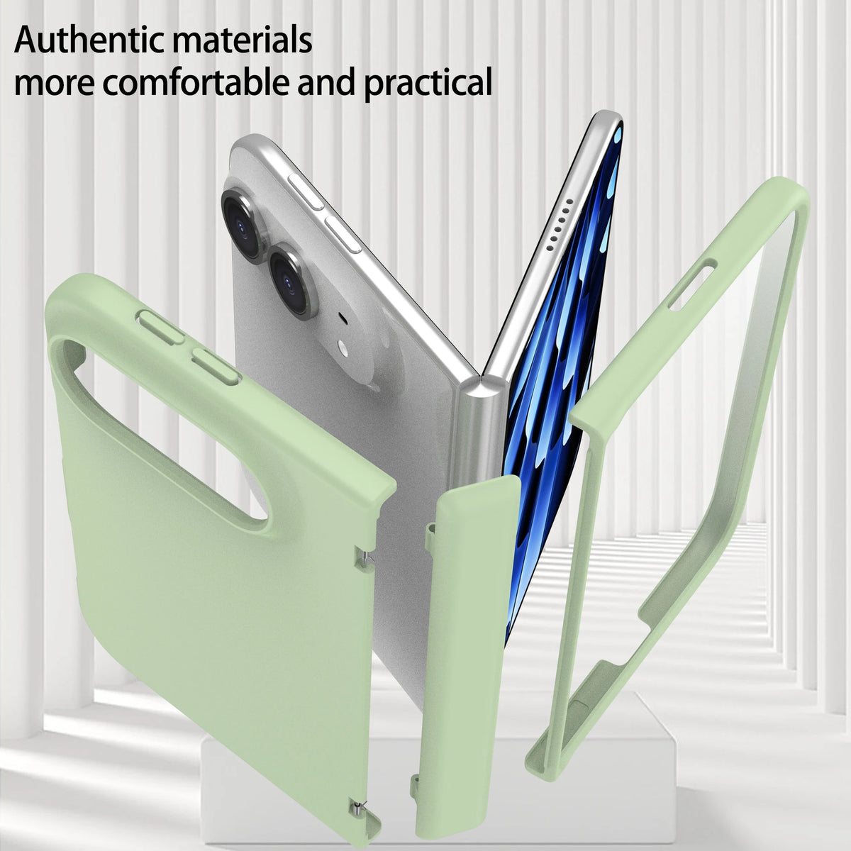 Full-Body Case with Hinge Protection and Built-In Tempered Glass Film for iPhone Duo