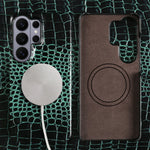 Crocodile Embossed Leather Magnetic Case for Samsung Galaxy S26 Series