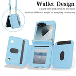 Premium Leather Crossbody Phone Case with Zipper Wallet & Card Holder for Samsung Galaxy Z Flip 5