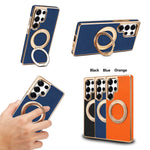 Lychee Leather Magnetic Case with 360° Stand for Samsung Galaxy S25 Ultra