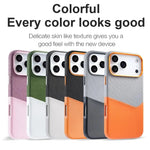 Premium Leather and Fabric Splicing MagSafe Case with Card Slots for iPhone 17 Series