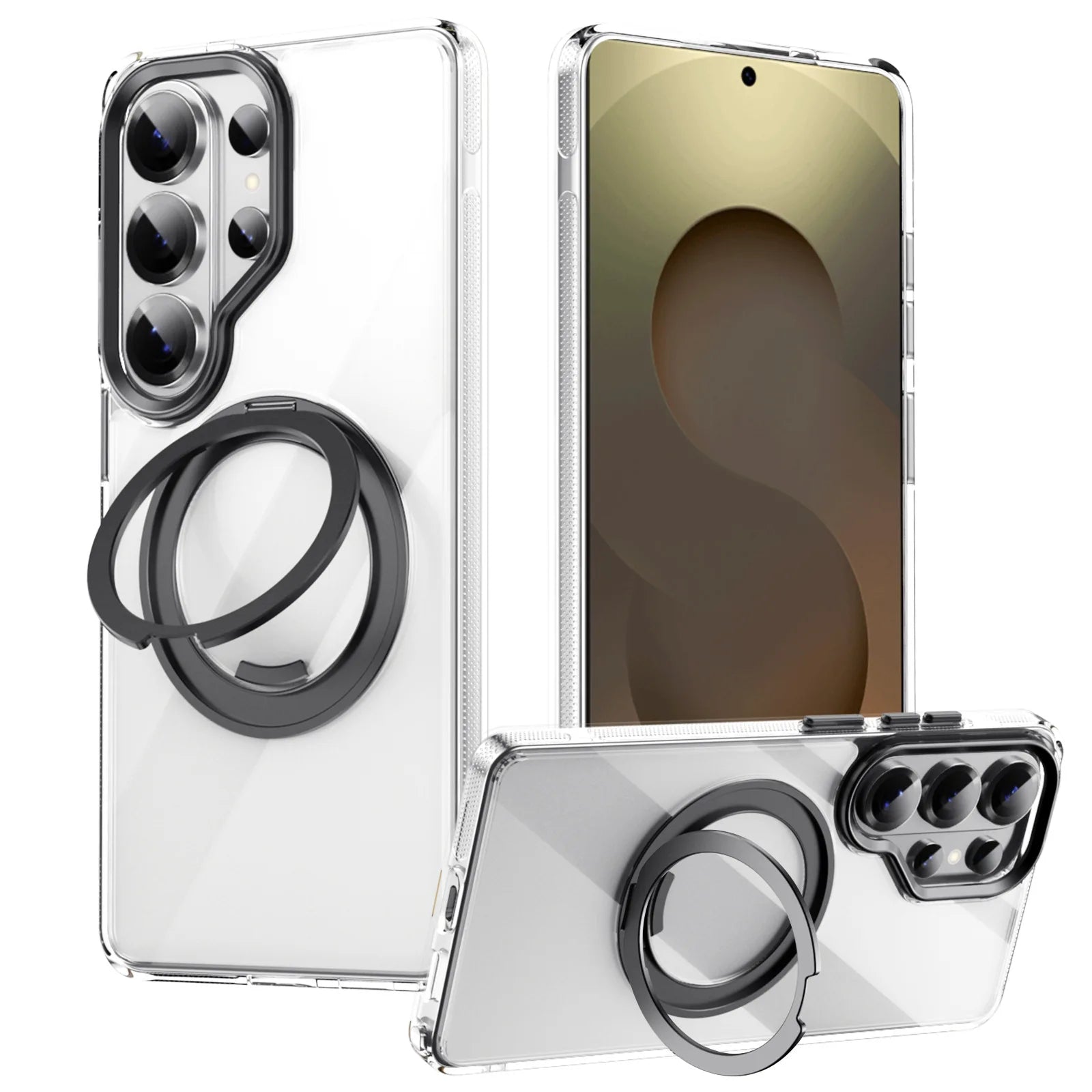 Samsung Galaxy S26 Series Magnetic Case with 360° Rotating Ring Kickstand