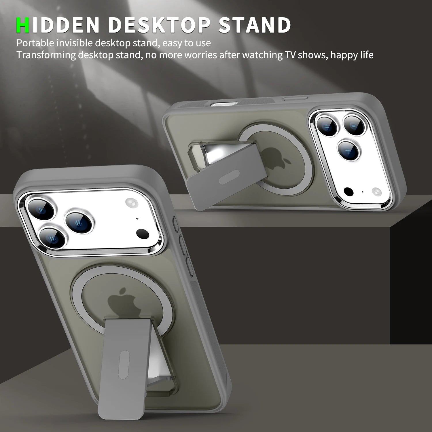 Anti-Glare Frosted MagSafe Protective Case with Kickstand for iPhone 17 Series