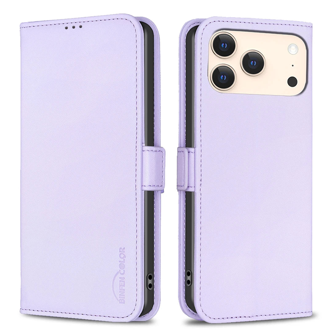 Shockproof Leather Folio Case with Card Slots for iPhone 17 Series