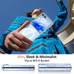 Samsung Galaxy Z Flip 7 Clear Magnetic Case with Built-in Screen Protector