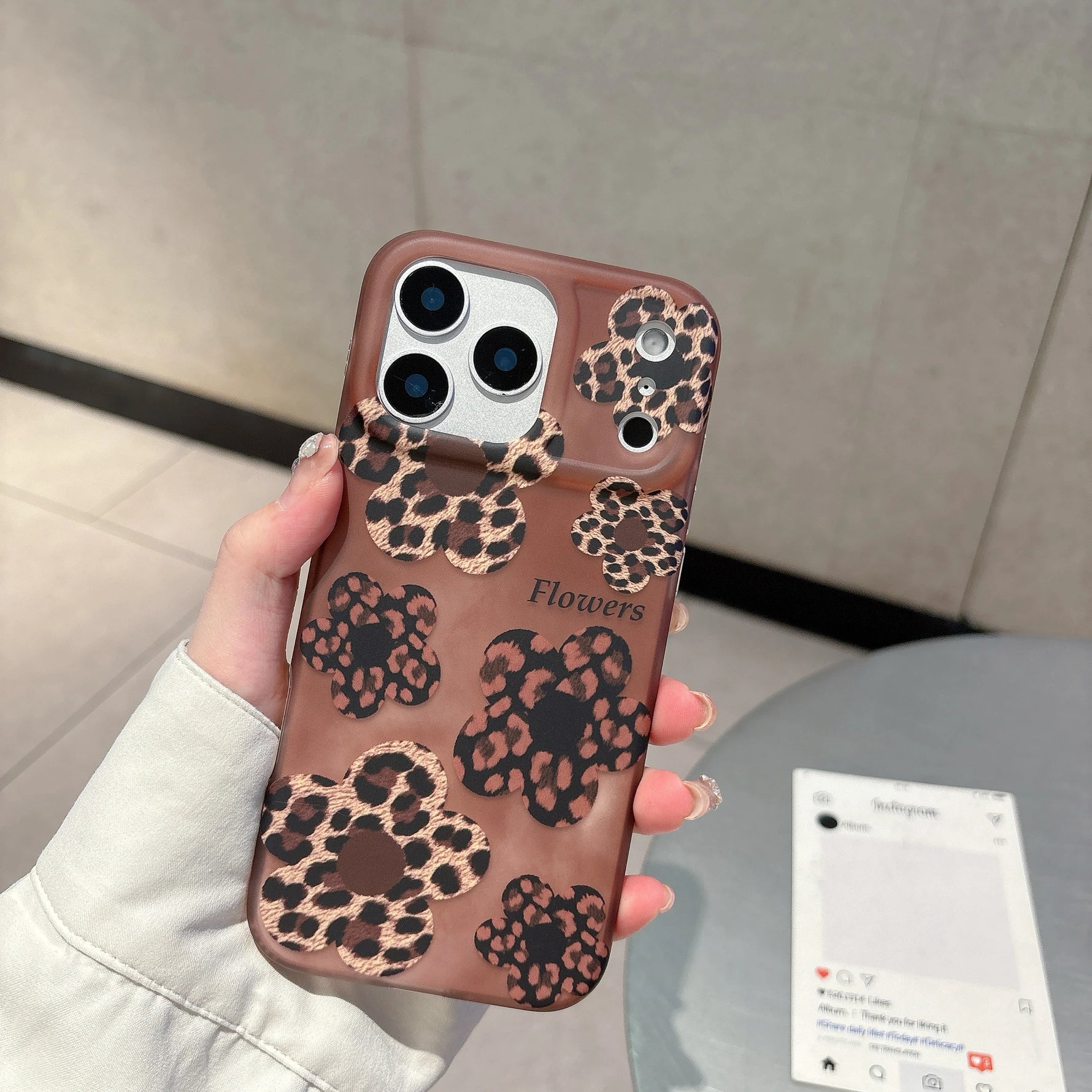 Leopard Print & Floral Pattern Case for iPhone 17 Series