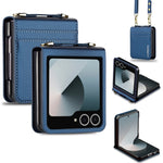 Crossbody Leather Phone Case with Card Slots & Lanyard for Samsung Galaxy Z Flip 6
