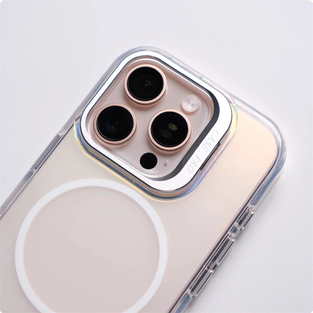 Premium Shockproof Laser Gradient MagSafe Case with Built-In Kickstand for iPhone 15 Series