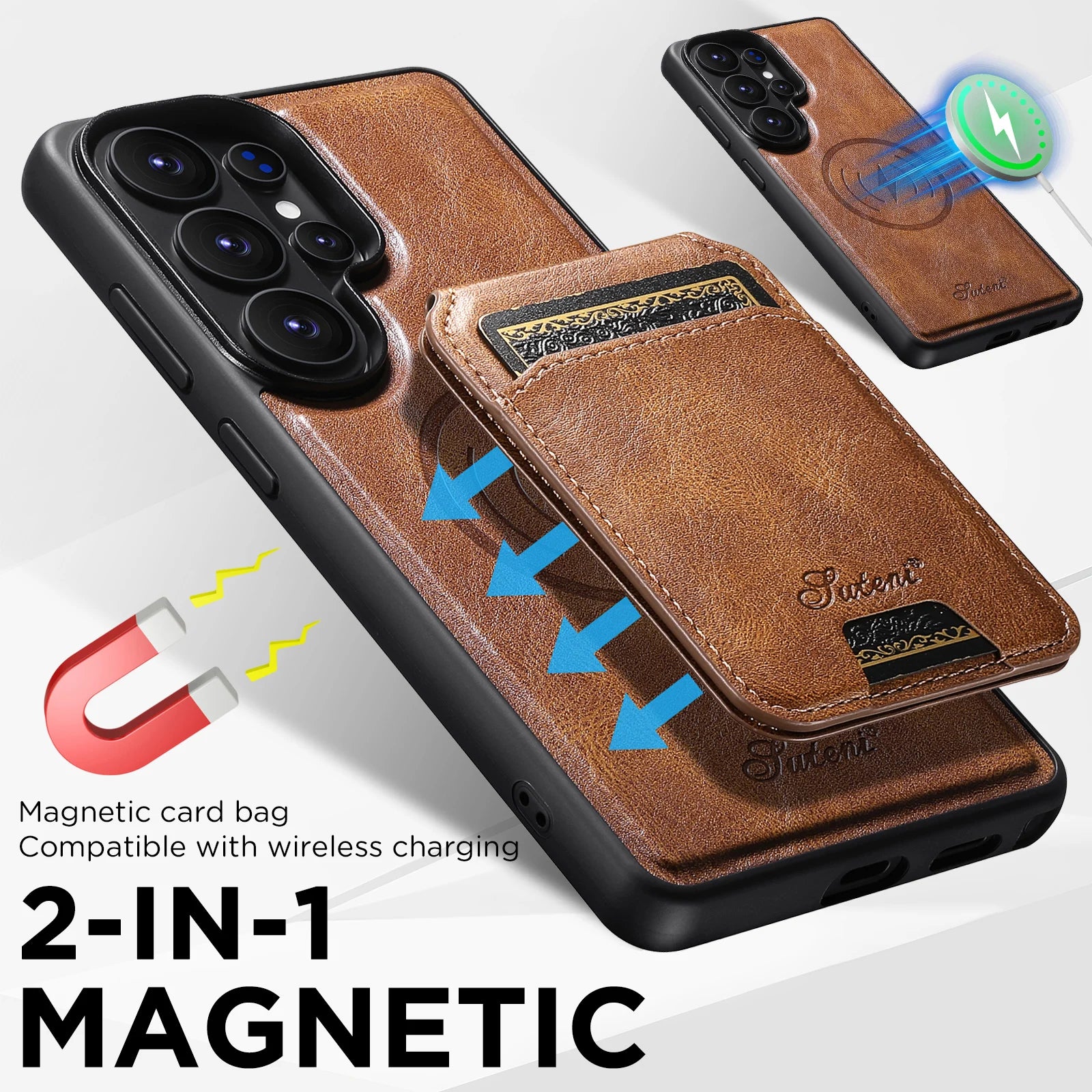 2-in-1 Detachable Oil Wax Leather Case for Samsung Galaxy S26 Ultra