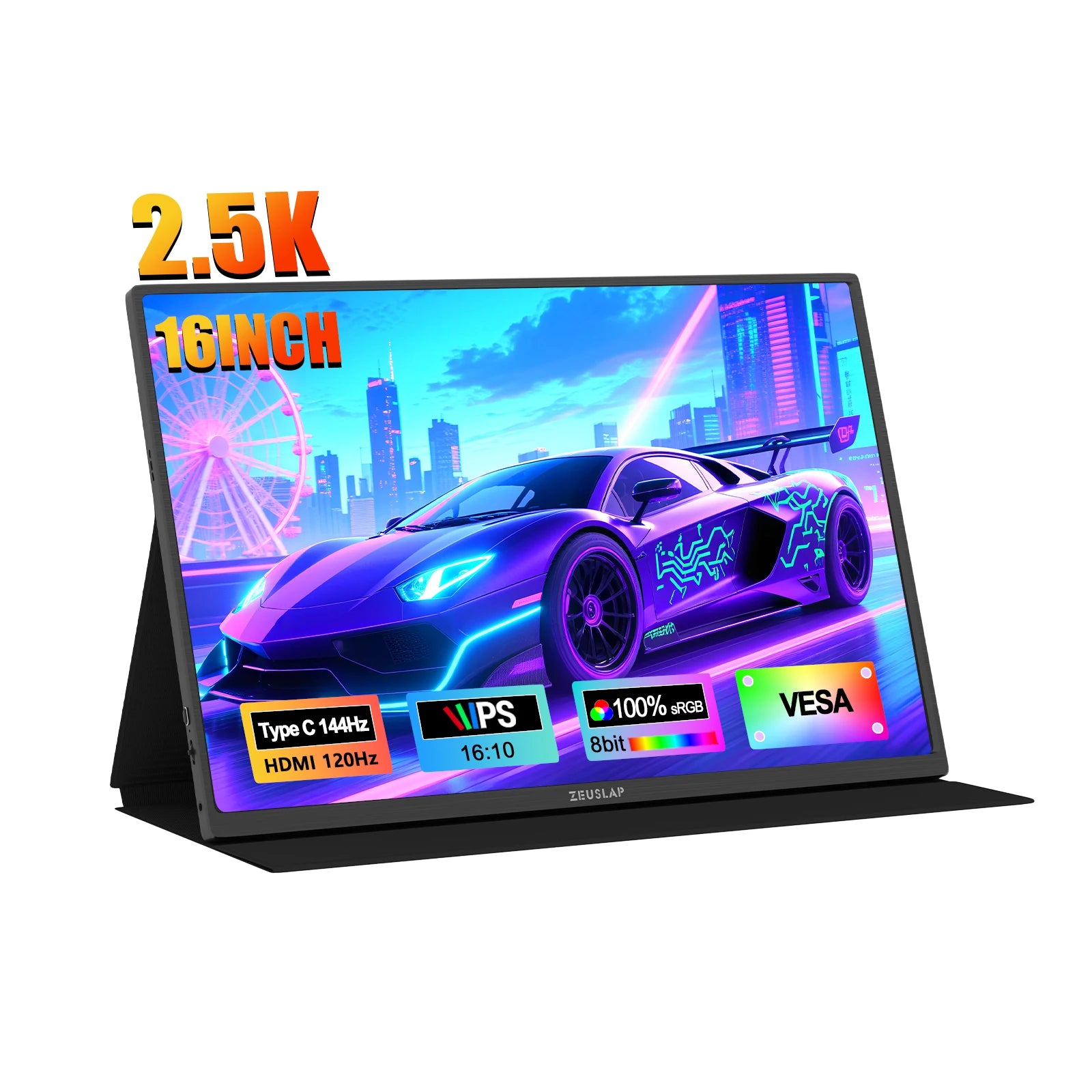 ZEUSLAP 16" 2.5K QHD Portable Gaming Monitor