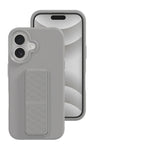 iPhone 16 Series Solid Color Bumper Case with Folding Stand Holder